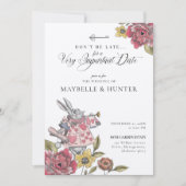 Alice In Wonderlandヴィンテージシックなストーリーブックズ結婚ズ 招待状 (正面)