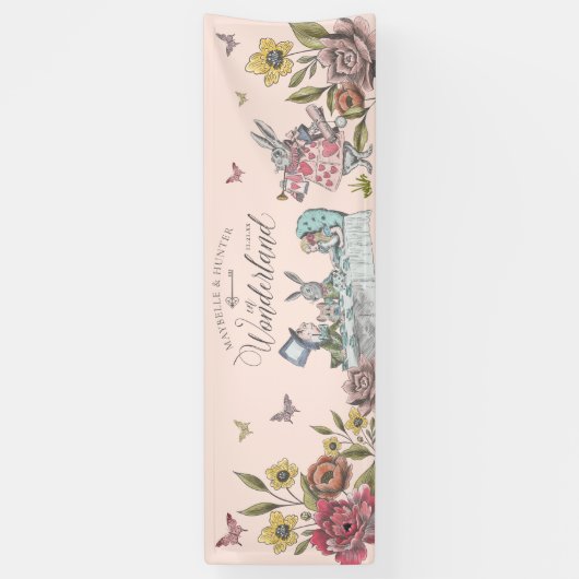 Alice In Wonderlandヴィンテージシックなストーリーブックズ結婚ズ 横断幕 (縦)