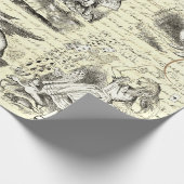 Alice in Wonderlandヴィンテージスクリプトベージュ ラッピングペーパー (角)