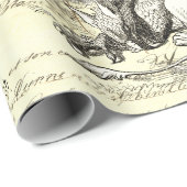 Alice in Wonderlandヴィンテージスクリプトベージュ ラッピングペーパー (ロールコーナー)