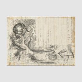 Alice in Wonderlandヴィンテージチェシャ猫デクページ 薄葉紙