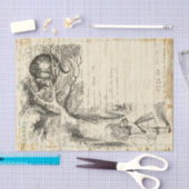 Alice in Wonderlandヴィンテージチェシャ猫デクページ 薄葉紙 (クラフト)