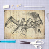 Alice in Wonderlandヴィンテージ不機嫌Hatter Decompage 薄葉紙 (クラフト)