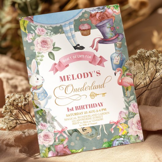 Alice in Wonderlandヴィンテージ1歳 招待状
