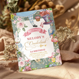 Alice in Wonderlandヴィンテージ1歳 招待状