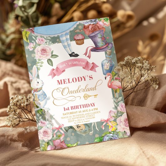 Alice in Wonderlandヴィンテージ1歳 招待状