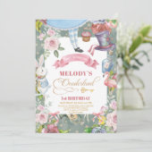 Alice in Wonderlandヴィンテージ1歳 招待状 (スタンド正面)