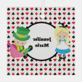 Alice in Wonderland不機嫌ハッターキッズクリスマス ガラスオーナメント (裏面)