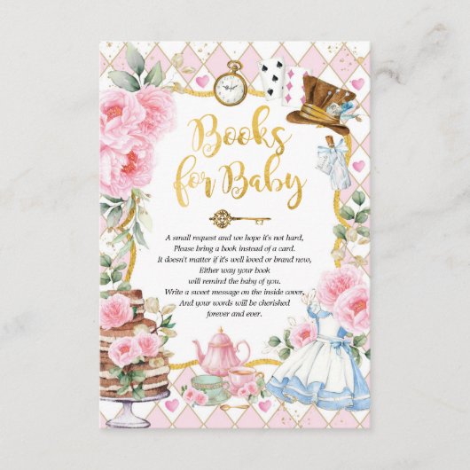 Alice in Wonderland不機嫌茶パーティー本ベビー エンクロージャーカード (正面)