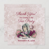 Alice in Wonderland不機嫌Hatter Teaパーティーありがとう サンキューカード (正面/裏面)