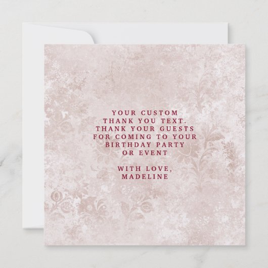 Alice in Wonderland不機嫌Hatter Teaパーティーありがとう サンキューカード (裏面)