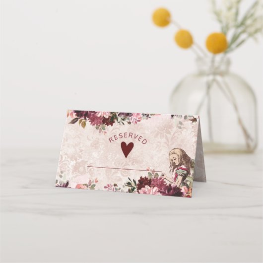 Alice in Wonderland予約結婚席 プレイスカード (正面)