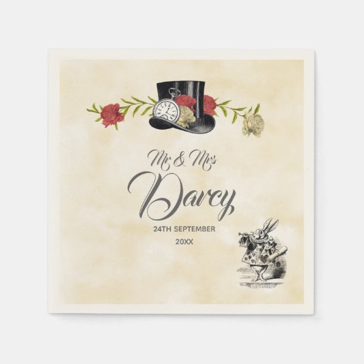 Alice in Wonderland使い捨てナプキン スタンダードカクテルナプキン (正面)