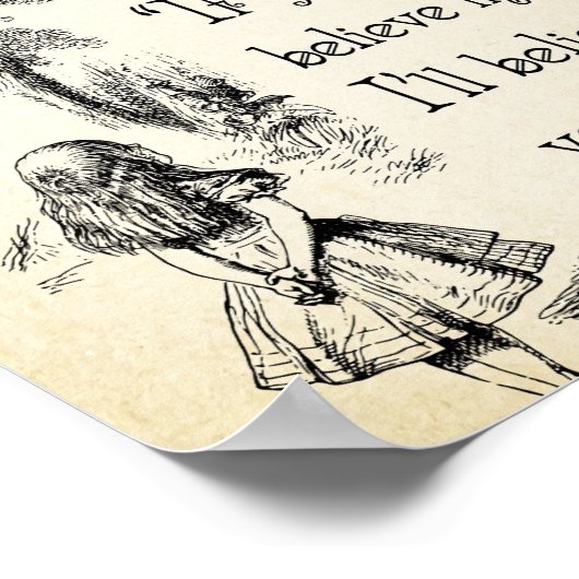 Alice in Wonderland引用文 – イ信じルインYou - C ポスター (角)