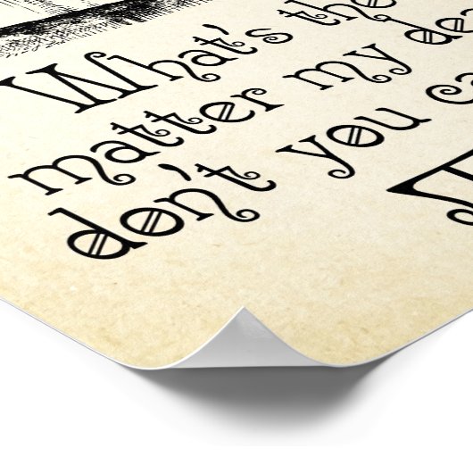 Alice in Wonderland引用文 – ティー – 不機嫌ハッター引用文 ポスター (角)