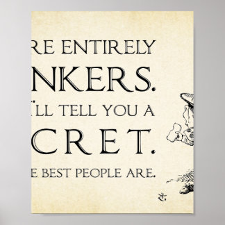 Alice in Wonderland引用文- Youre Every Bonkers ポスター