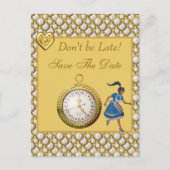 Alice in Wonderland日付のはがきを結婚保存 案内ポストカード (正面)