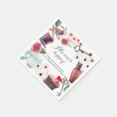 Alice in Wonderland水彩手絵を描兎 スタンダードカクテルナプキン (角)