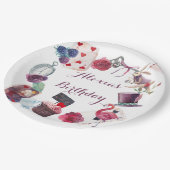 Alice in Wonderland水彩手絵を描兎 ペーパープレート (アングル)