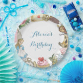 Alice in Wonderland水彩手絵を描兎 ペーパープレート (パーティー)