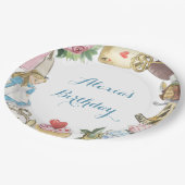 Alice in Wonderland水彩手絵を描兎 ペーパープレート (アングル)