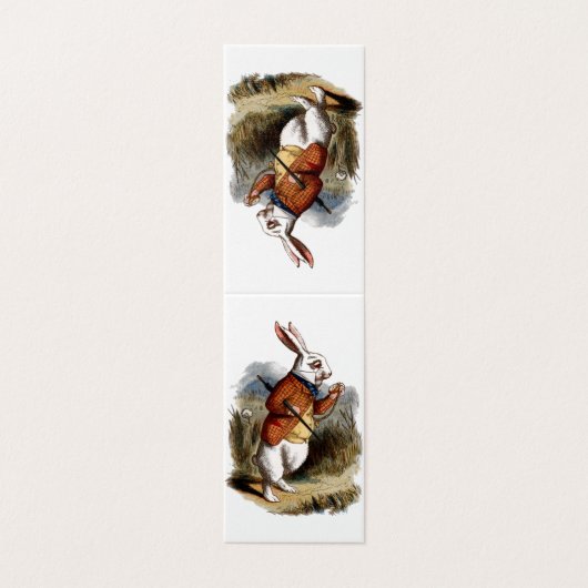 Alice in Wonderland白うさぎパーソナライズされたカード (外部フラット)