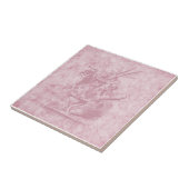 Alice in Wonderland白うさぎピンクフローラアート タイル (側面)