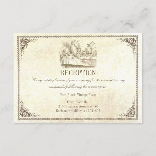 Alice in Wonderland結婚披露宴カード エンクロージャーカード (正面)