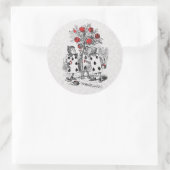 Alice in Wonderland絵を描's theバラ赤ステッカー ラウンドシール (バッグ)