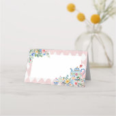 Alice in Wonderland茶パーティー誕生日食品ラベル プレイスカード (正面)