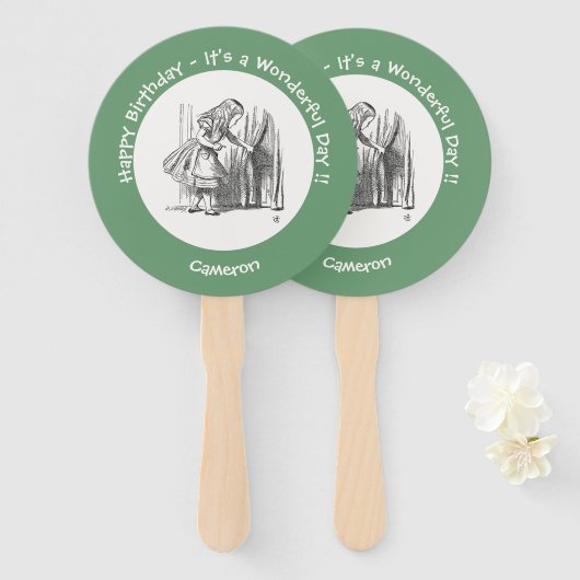 Alice in Wonderland誕生日またはその他のパーティーイベント ハンドファン (正面&裏面)