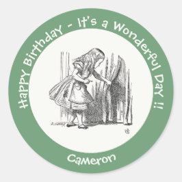 Alice in Wonderland誕生日またはその他のパーティーイベント ラウンドシール