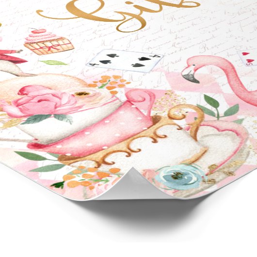 Alice In Wonderland誕生日カード&ギフトサイン ポスター (角)