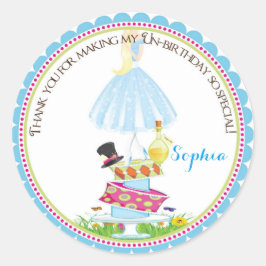 Alice in Wonderland誕生日シール ラウンドシール