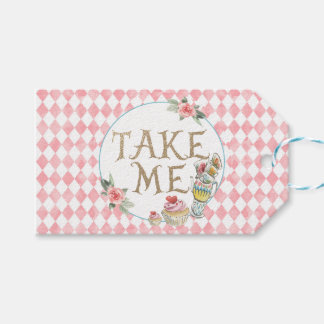 Alice in Wonderland誕生日メッセージカードTake Me ギフトタグ
