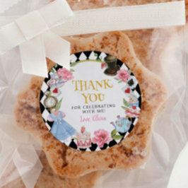 Alice in Wonderland誕生日ラベル ラウンドシール