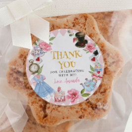 Alice in Wonderland誕生日ラベル ラウンドシール