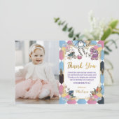 Alice in Wonderland誕生日写真サンキューカード 招待状 (スタンド正面)