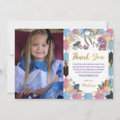 Alice in Wonderland誕生日写真写真 サンキューカード (正面)