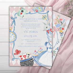 Alice in Wonderland お洒落ファンタジーBaby Shour 招待状