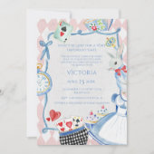 Alice in Wonderland お洒落ファンタジーBaby Shour 招待状 (正面)