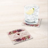 Alice in Wonderland エレガントヴィンテージ・モノグラム スクエアペーパーコースター (インサイチュ)