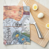 Alice in Wonderland クラシックCheshire Rabbit Alice キッチンタオル (四つ折り)