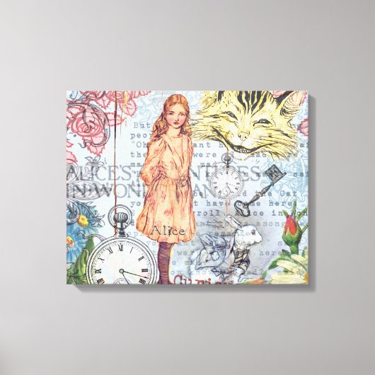 Alice in Wonderland クラシックCheshire Rabbit Alice キャンバスプリント (正面)