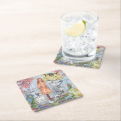 Alice in Wonderland クラシックCheshire Rabbit Alice スクエアペーパーコースター (インサイチュ)