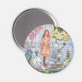 Alice in Wonderland クラシックCheshire Rabbit Alice マグネット (正面/裏面)