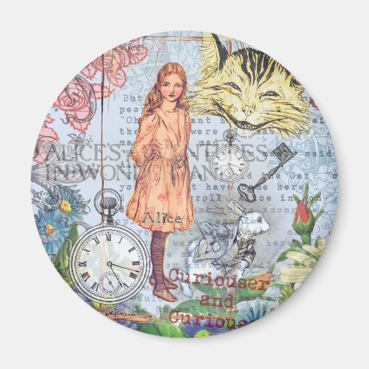 Alice in Wonderland クラシックCheshire Rabbit Alice マグネット (正面)