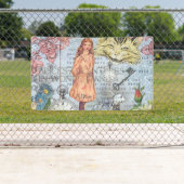 Alice in Wonderland クラシックCheshire Rabbit Alice 横断幕 (インサイチュ)