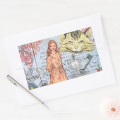 Alice in Wonderland クラシックCheshire Rabbit Alice 長方形シール (封筒)