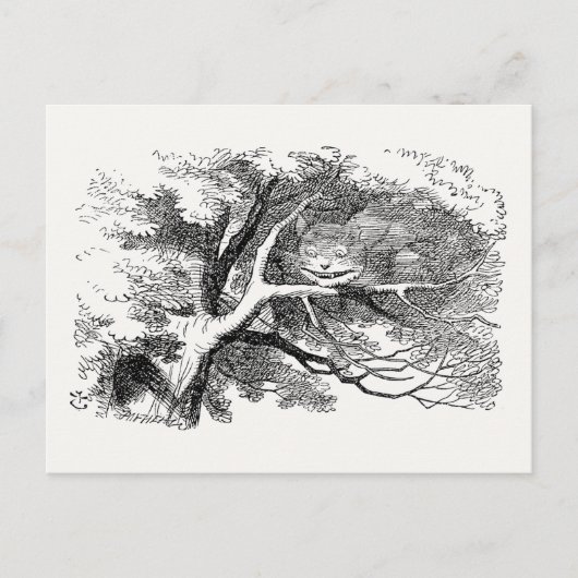 Alice in Wonderland – チェシャーキャットがスマイルに退色 ポストカード (正面)